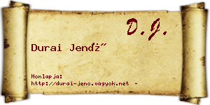 Durai Jenő névjegykártya