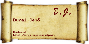 Durai Jenő névjegykártya